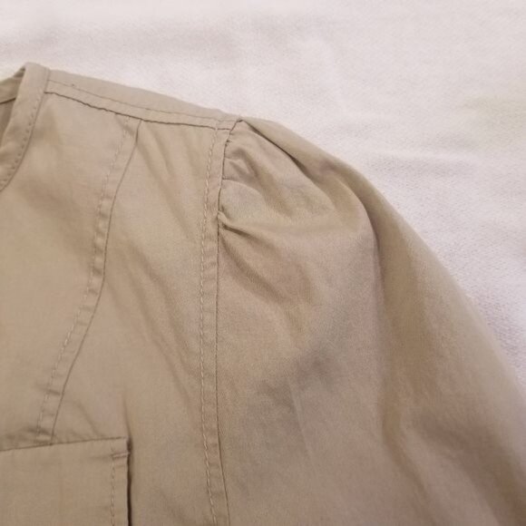 Nordstrom Tan Utility Jacket Sz XS Full Zip Cotton Cargo Safari Capsule Neutral - Picture 4 of 9